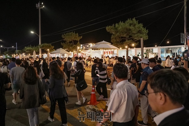 ▲ 관광객들과 시민들이 포항국제불빛축제를 즐기고 있다.ⓒ뉴데일리