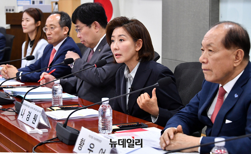 ▲ 나경원 국민의힘 의원이 지난 5월16일 오전 국회 의원회관에서 '대한민국의 지속 가능한 내일을 위한 저출산과 연금개혁' 세미나에 참석해 인사말을 하고 있다.ⓒ이종현 기자