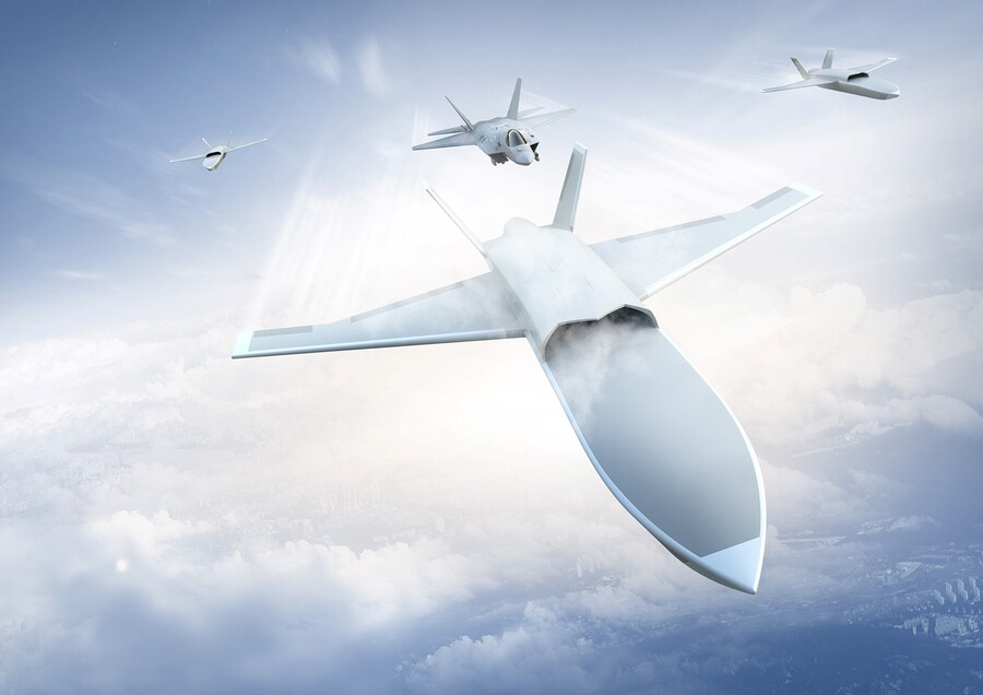 ▲ AESA 레이다가 탑재된 무인편대기 예상 이미지. ⓒ한화시스템