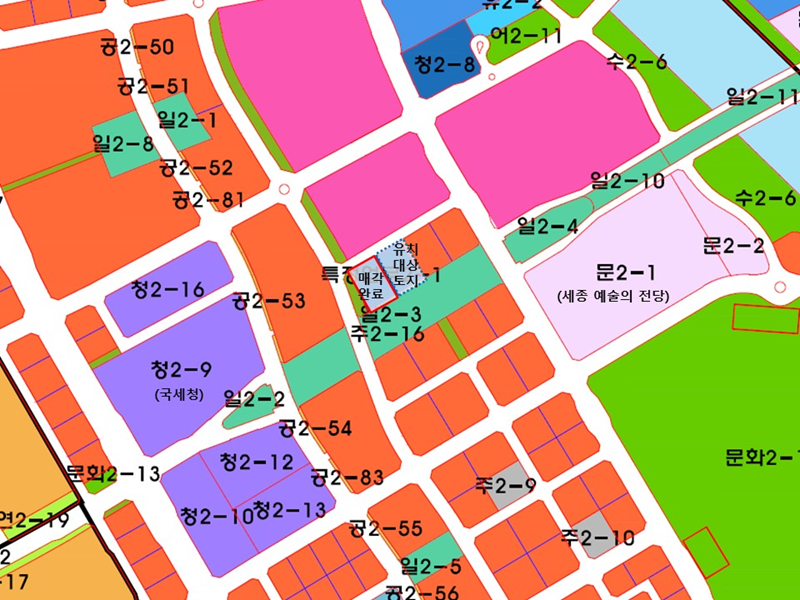 ▲ 세종시 2-4생활권(나성동) 특정업무시설 용지.ⓒ행복청