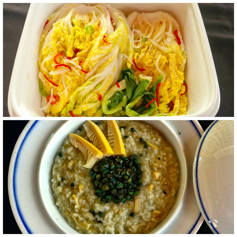 ▲ 올갱이 김치와 영양죽.ⓒ괴산군