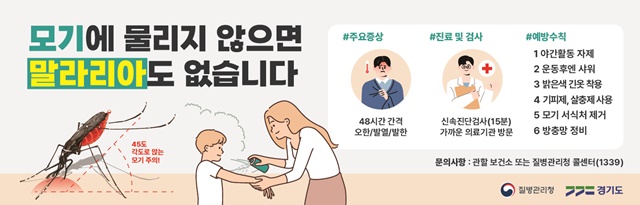 ▲ 말라리아 주의를 알리는 홍보 포스터. ⓒ경기도 제공