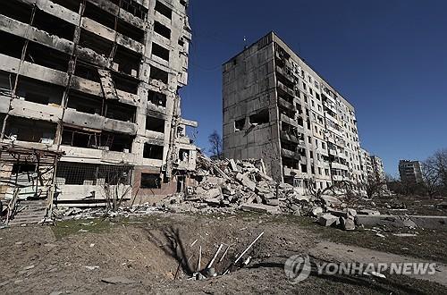 ▲ 러시아의 공습에 파괴된 우크라이나 건물.ⓒ연합뉴스