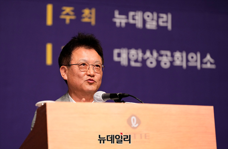 ▲ 김연희 BCG 대표 파트너가 25일 서울 롯데호텔에서 열린'제1회 뉴데일리 퓨처코리아 포럼'에서 기조연설을 하고 있다. ⓒ정상윤·서성진 기자