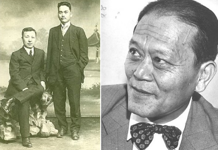 ▲ 상하이 임시정부 대통령 이승만과 신익희 법무처장(1921년3월 상하이 사진관). 오른쪽은 김성수와 함께 야당 민국당을 이끌던 조병옥.