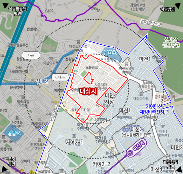 ▲ 마천5구역 위치도. ⓒ서울시 제공