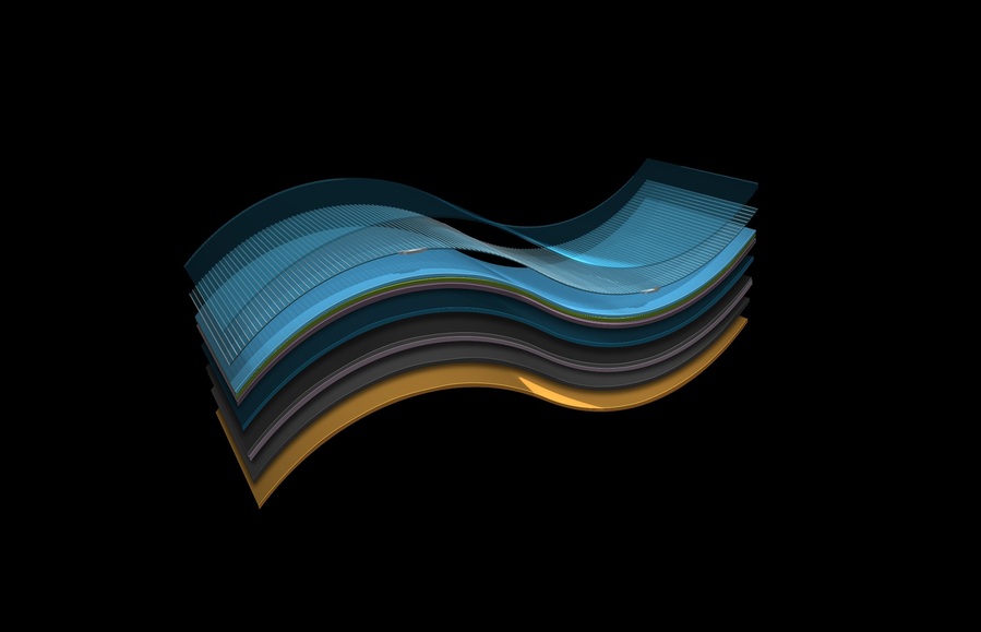 ▲ 플렉셀 스페이스가 개발한 '우주용 탠덤 유연 태양전지' 셀 구조. ⓒ한화시스템