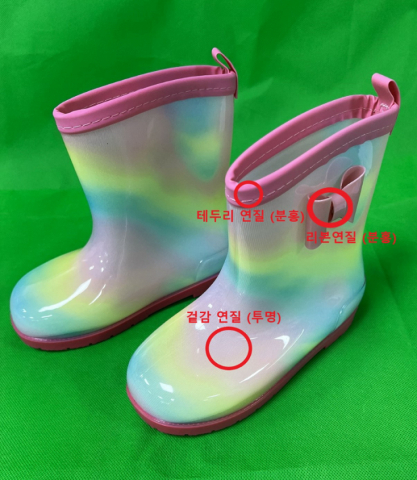 ▲ 알리익스프레스·테무·쉬인 등 중국 온라인 플랫폼에서 판매하는 어린이용 장화.ⓒ서울시