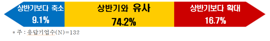 ▲ 2024년 상반기 대비 하반기 투자규모 전망ⓒ한국경제인협회