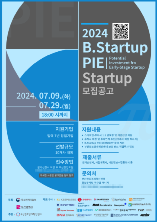 ▲ B.Startup PIE 배치 프로그램 4기모집 포스터.ⓒ부산창조경제혁신센터