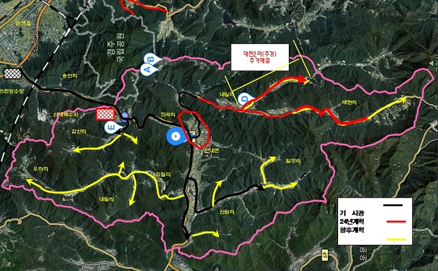 ▲ 경주시 산내지역 광역상수도 공급 사업 계획도.ⓒ포항시