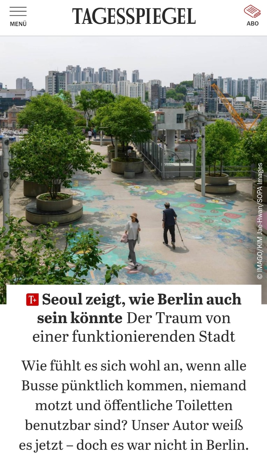 ▲ 독일 일간지 의 7월 13일자 보도. 
대한민국의 발전을 독일의 정체 내지 퇴보와 비교해 평가했다. 
국내 최민희 부류들은 이런 기사를 접하더라도 