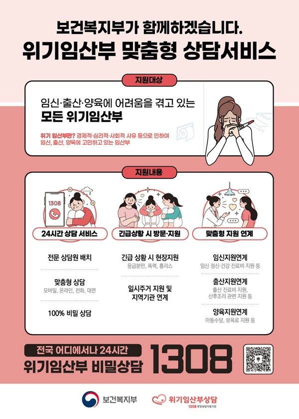 ▲ 부여군이 위기 임산부 24시간 비밀상담 서비스 1308를 운영한다.ⓒ부여군