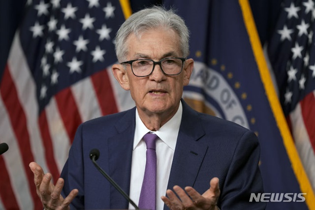 ▲ 제롬 파월 미국 연방준비제도 의장이 워싱턴 연준에서 기자회견을 하고 있다. 240502 AP뉴시스. ⓒ뉴시스