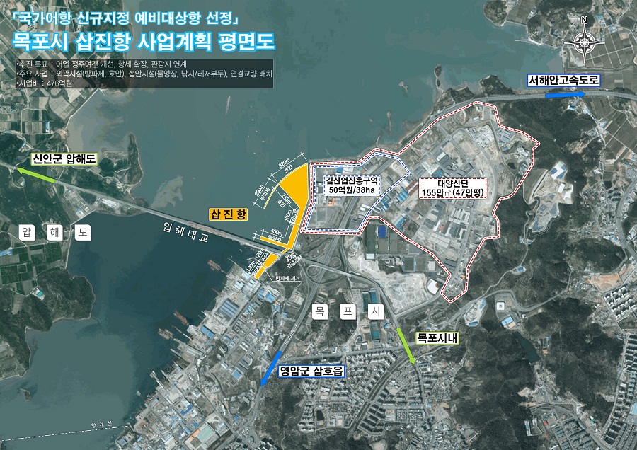 ▲ 국가어항 신규지정 예비대상 항 사업계획 평면도- 목포 삽진항.ⓒ전라남도
