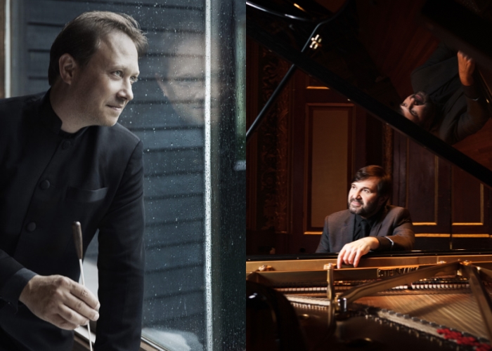 ▲ 지휘자 뤼도비크 모를로와 피아니스트 알렉산더 코르산티아.ⓒ국립심포니오케스트라