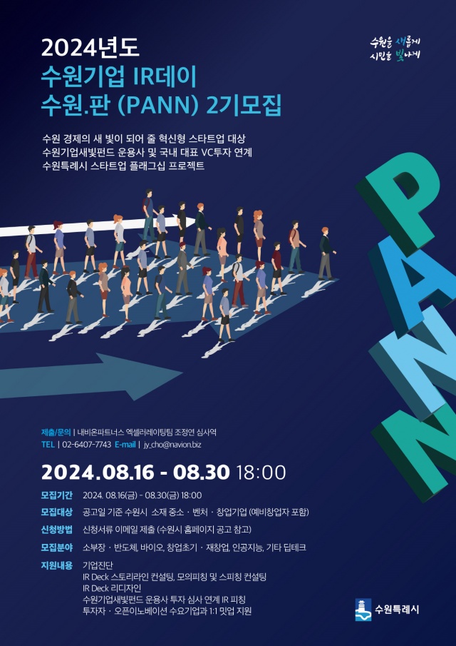 ▲ ‘제2회 수원기업 IR데이 수원.판(PANN)’ 포스터. ⓒ수원시 제공