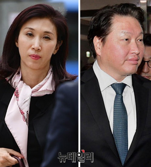 ▲ 노소영(왼쪽) 아트센터 나비 관장과 최태원 SK그룹 회장. ⓒ뉴데일리 DB