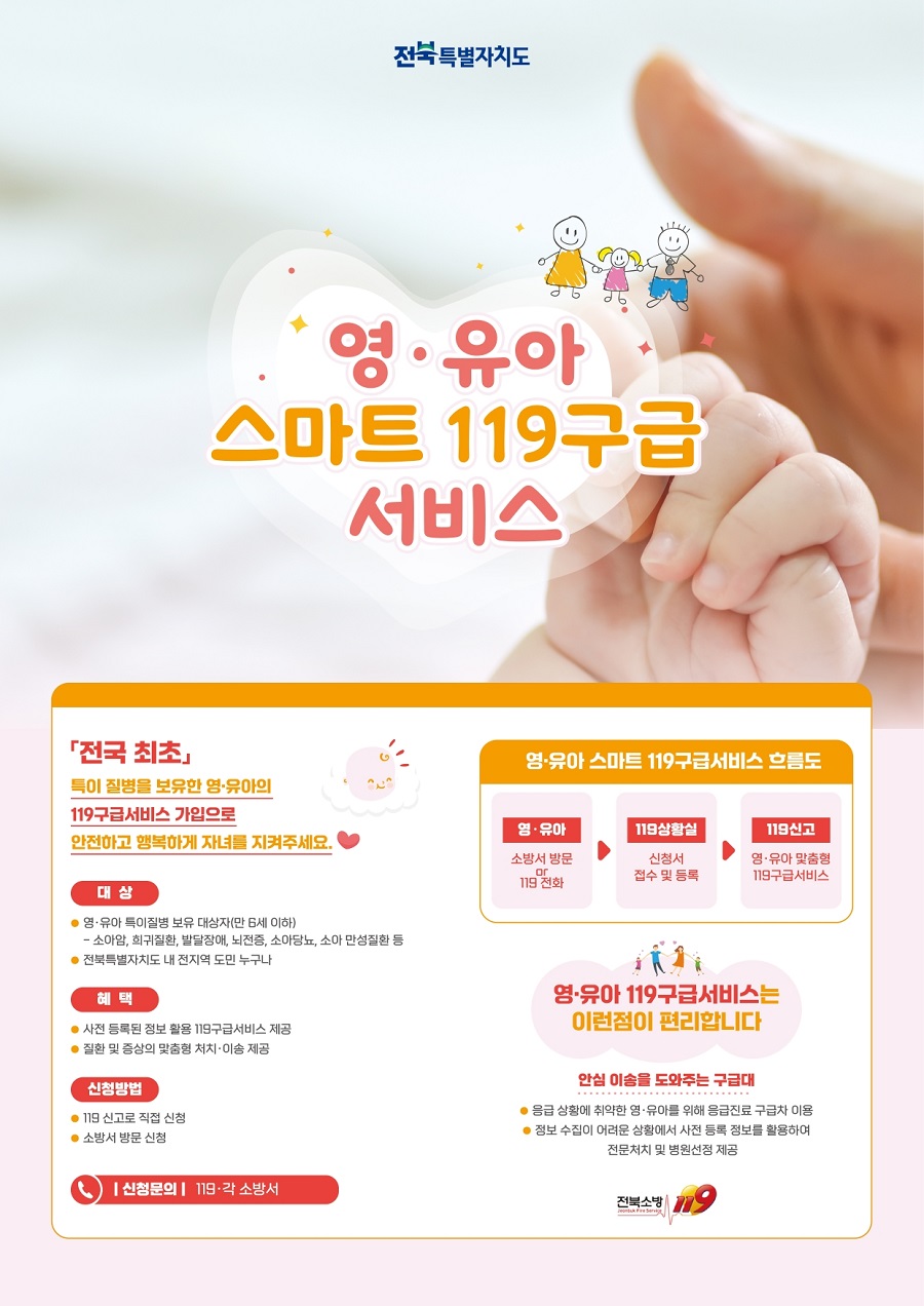 ▲ 영유아 스마트 119구급서비스 안내 포스터.ⓒ정읍소방서