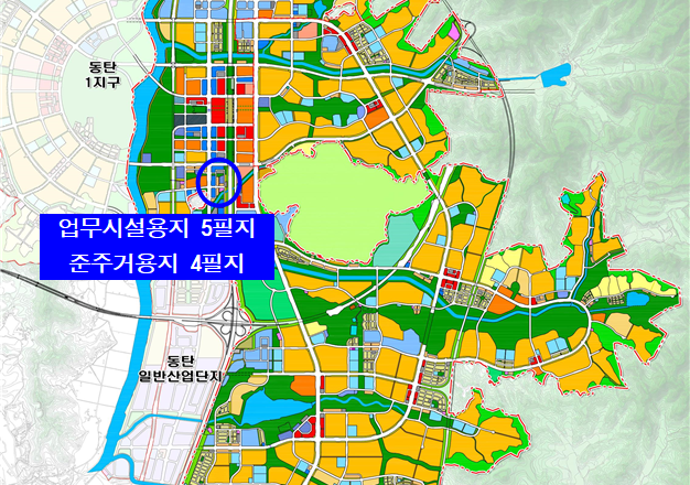 ▲ 한국토지주택공사 동탄사업본부가 26일 공급 공고를 게시한 경기 화성시 동탄역 인근 토지 위치도. ⓒ한국토지주택공사 제공