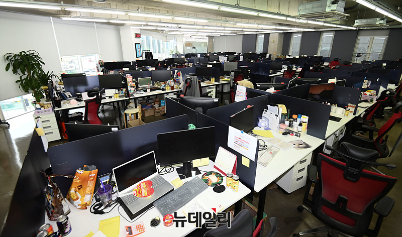 ▲ 티몬과 위메프의 대규모 판매대금 미정산 및 환불지연 사태로 판매자와 소비자 피해가 지속되고 있는 가운데 지난달 29일 오후 서울 강남구 위메프 사무실이 텅 비어있다. ⓒ서성진 기자