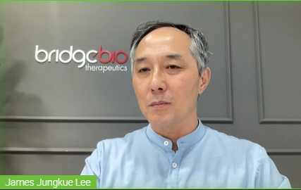 ▲ 이정규 브릿지바이오테라퓨틱스 대표가 지난 28일 온라인 기업설명회를 열고 신약 후보물질 개발현황을 소개했다.ⓒ브릿지바이오 온라인설명회 화면 캡처