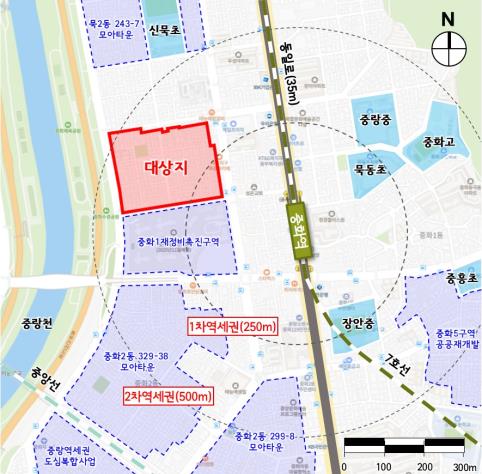 ▲ 중랑구 중화동 309-39일대 위치도.ⓒ서울시