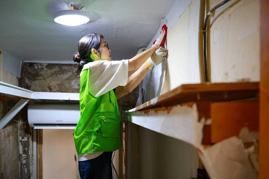 ▲ 서울역 인근 쪽방촌에서 봉사활동하는 김건희 여사.