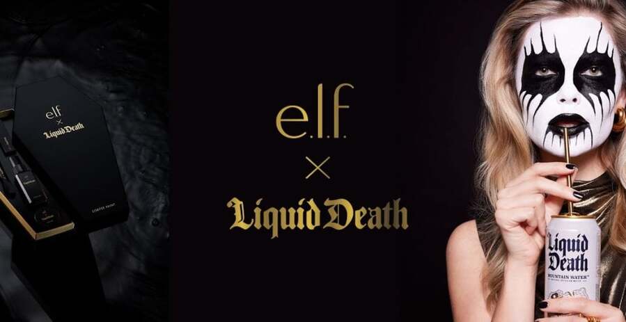 ▲ 리퀴드 데스와 e.l.f.의 'Corpse paint Makeup' 컬렉션. ©Liquid Death