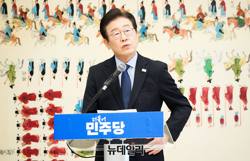 ▲ 이재명 더불어민주당 대표가 1일 오후 서울 여의도 국회에서 열린 '국민의힘-더불어민주당 당대표 회담'에서 모두발언을 하고 있다.ⓒ서성진 기자