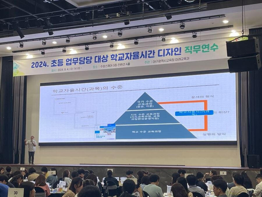 ▲ 대구시교육청(교육감 강은희)은 9월 4일 오후 2시부터 학교자율시간 업무담당부장 교사 240여 명을 대상으로 ‘초등 학교자율시간 디자인 연수’를 진행한다.ⓒ대구시교육청