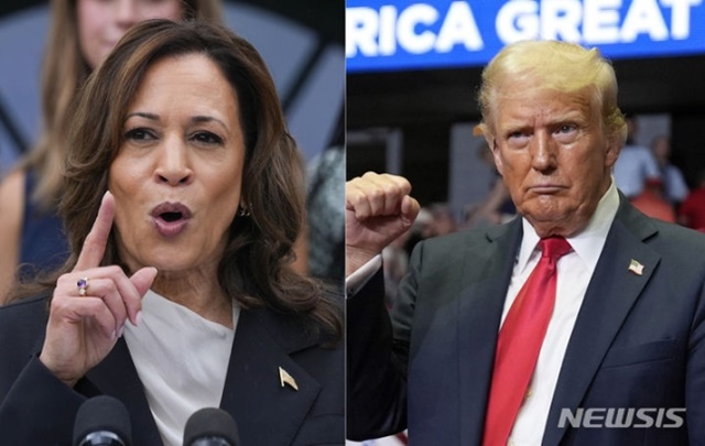 ▲ 카멀라 해리스 부통령(좌)과 도널드 트럼프 전 대통령. 240724 ⓒ뉴시스