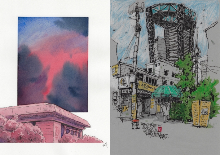 ▲ 세종문화회관의 저녁(왼쪽), 인사동 종로11길.ⓒ세종문화회관