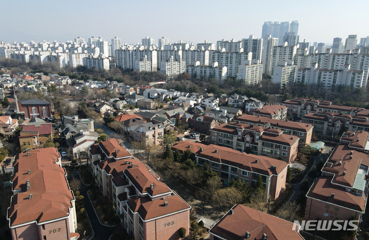 ▲ 경기도 고양시 일산 신도시 일대 빌라, 아파트 단지가 보이고 있다. ⓒ뉴시스