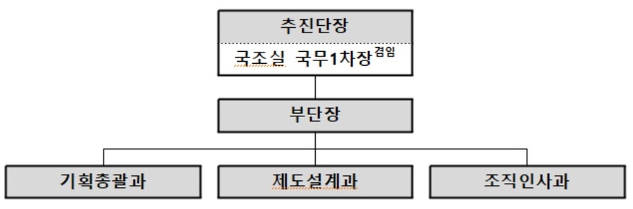 ▲ 인구전략기획부 설립 추진단 조직 구성.ⓒ국무조정실