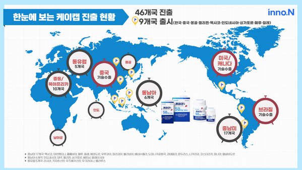 ▲ 케이캡 해외 진출 현황. ⓒ HK이노엔