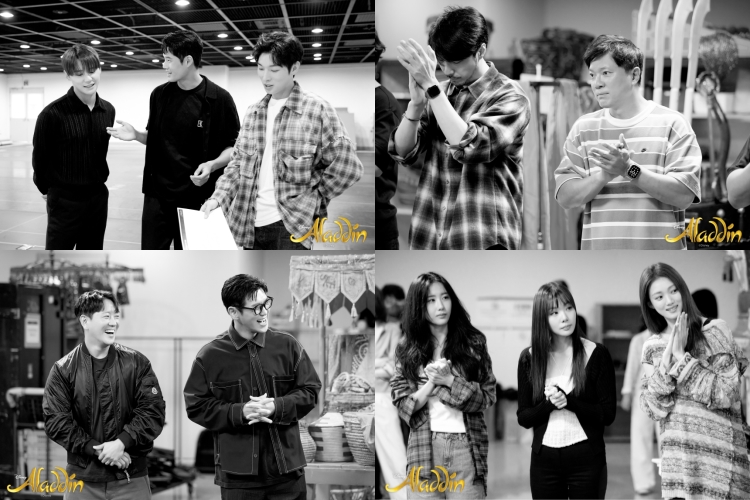 ▲ 뮤지컬 '알라딘' 전 캐스트와 스태프가 모인 첫 연습 현장.ⓒ에스앤코