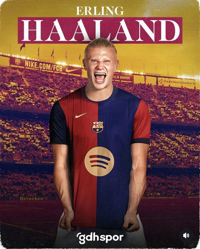 ▲ 라리가 바르셀로나행이 거론되고 있는 맨체스터 시티의 공격수 엘링 홀란. gdhspor 인스타그램 갈무리 ⓒgdhspor
