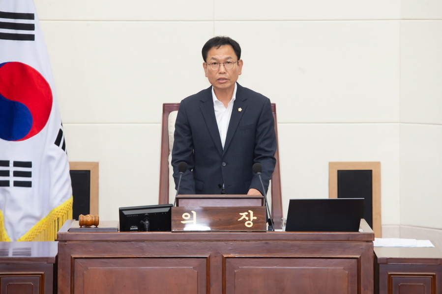 ▲ 박교상 의장이 개회사를 하고있다.ⓒ구미시의회