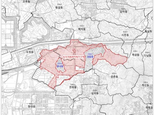 ▲ 인천시 서구 검암·경서동 해제 예정 토지거래허가구역 위치도ⓒ인천시 제공