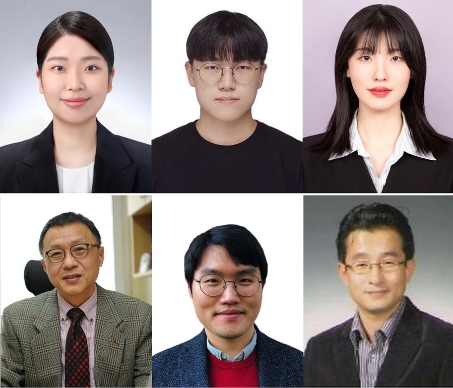 ▲ 왼쪽 위부터 시계방향으로 충남대 양주현 연구원, 성균관대 심기범 연구원, 충남대 박소정 연구원, 충남대 손영구 교수, 성균관대 명창우 교수, 충남대 이충균 교수.ⓒ성균관대