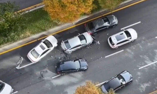 ▲ 강남 연쇄 추돌 사고 현장 모습. 온라인 커뮤니티 갈무리