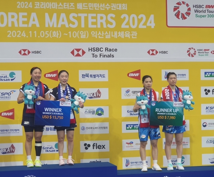 ▲ 여자복식 우승팀인 김혜정-공희용 선수(사진 왼쪽).ⓒ익산시