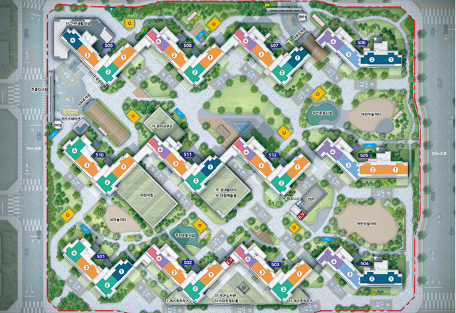 ▲ 한국토지주택공사 경기남부지역본부가 15일 입주자 모집공고를 시행한 경기 수원당수 A5블록 공공분양 단지배치도. ⓒ한국토지주택공사 경기남부지역본부 제공
