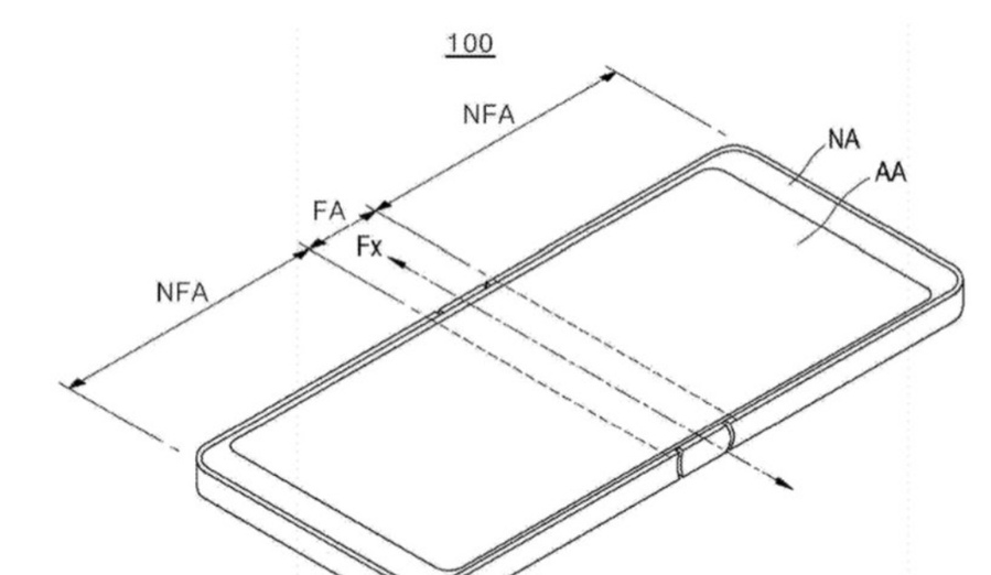 ▲ 플립형 폴더블폰 기술 설명도 ⓒUSPTO