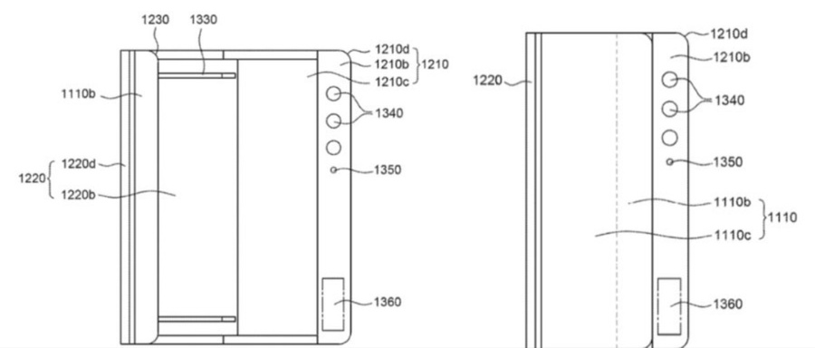 ▲ 슬라이더블 스마트폰 기술 설명도 ⓒUSPTO