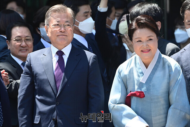 ▲ 문재인 전 대통령과 김정숙 여사. ⓒ뉴데일리 DB