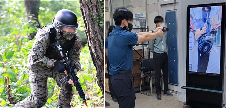 ▲ 세종대 만화애니메이션텍 강윤극 교수 연구팀과 (주)건파워와 공동으로 개발한 스마트사격훈련 시스템이 경찰청에 보급된다.ⓒ세종대