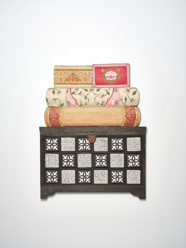 ▲ 키르기즈 작가 알라마노바 나기마, 한국작가 박송희 협업작_조화의 상자.ⓒ청주시