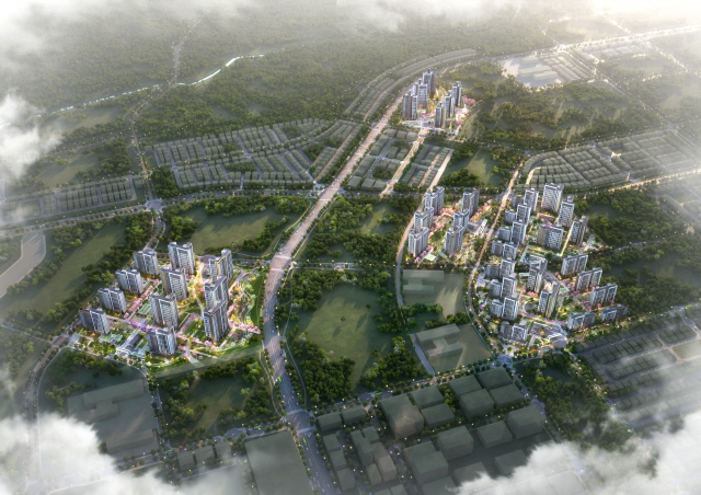 ▲ 고덕국제화신도시 '패키지형 공모사업' P1 조감도. ⓒ우미건설